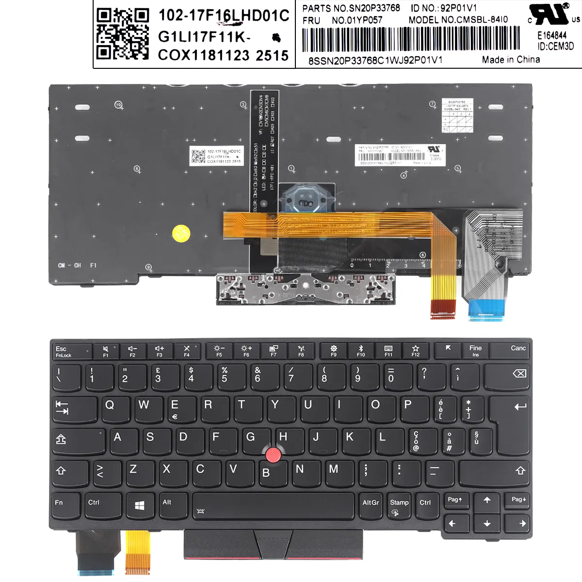 Picture of IBM ThinkPad X280 X395 X390 BLACK FRAME BLACK（with point ，backlit win8）OEM
